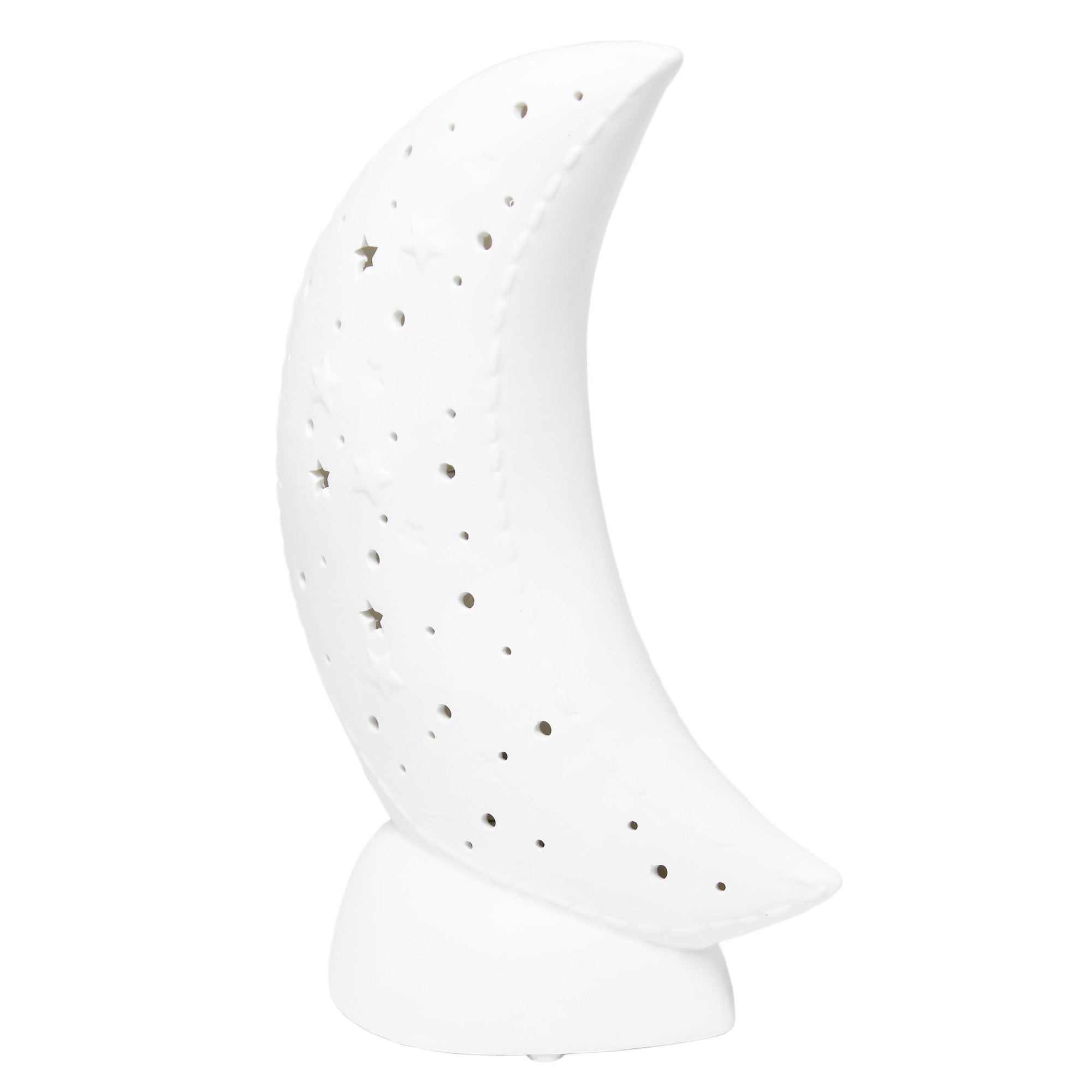 Simple Designs Porcelain Moon Shaped Table Lamp