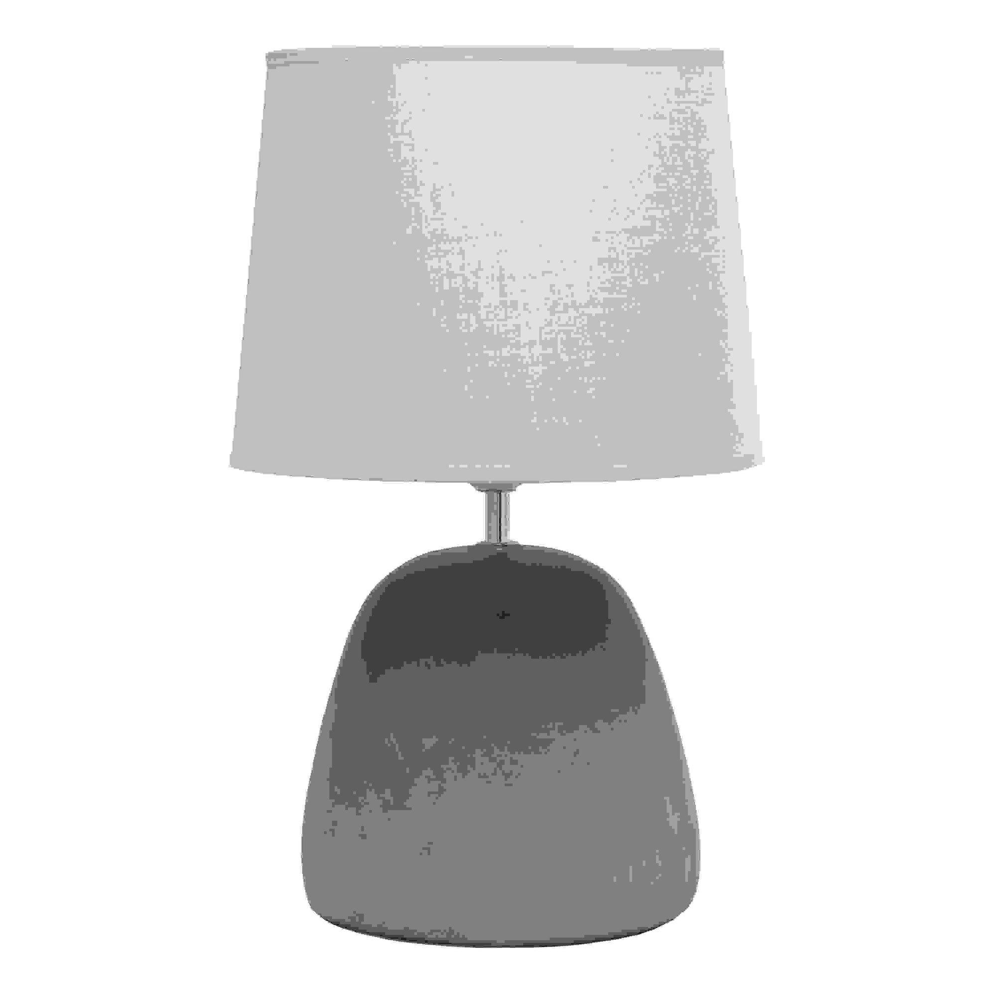 Simple Designs Round Concrete Table Lamp, Gray