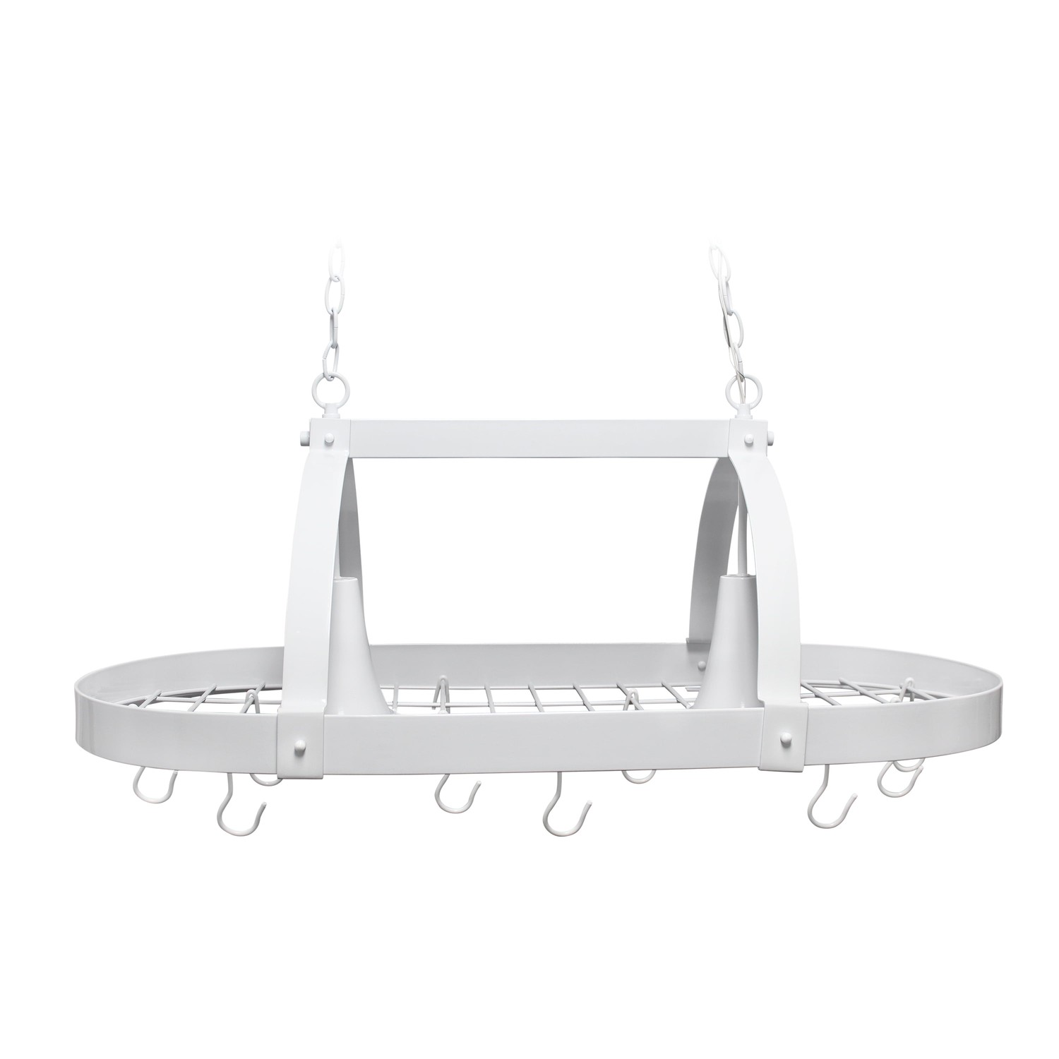 Elegant Designs White 2 Light Kitchen Pot Rack with Downlights
