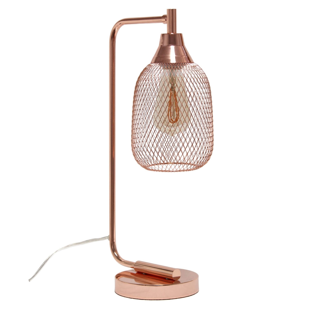 Lalia Home Industrial Mesh Desk Lamp, Rose Gold