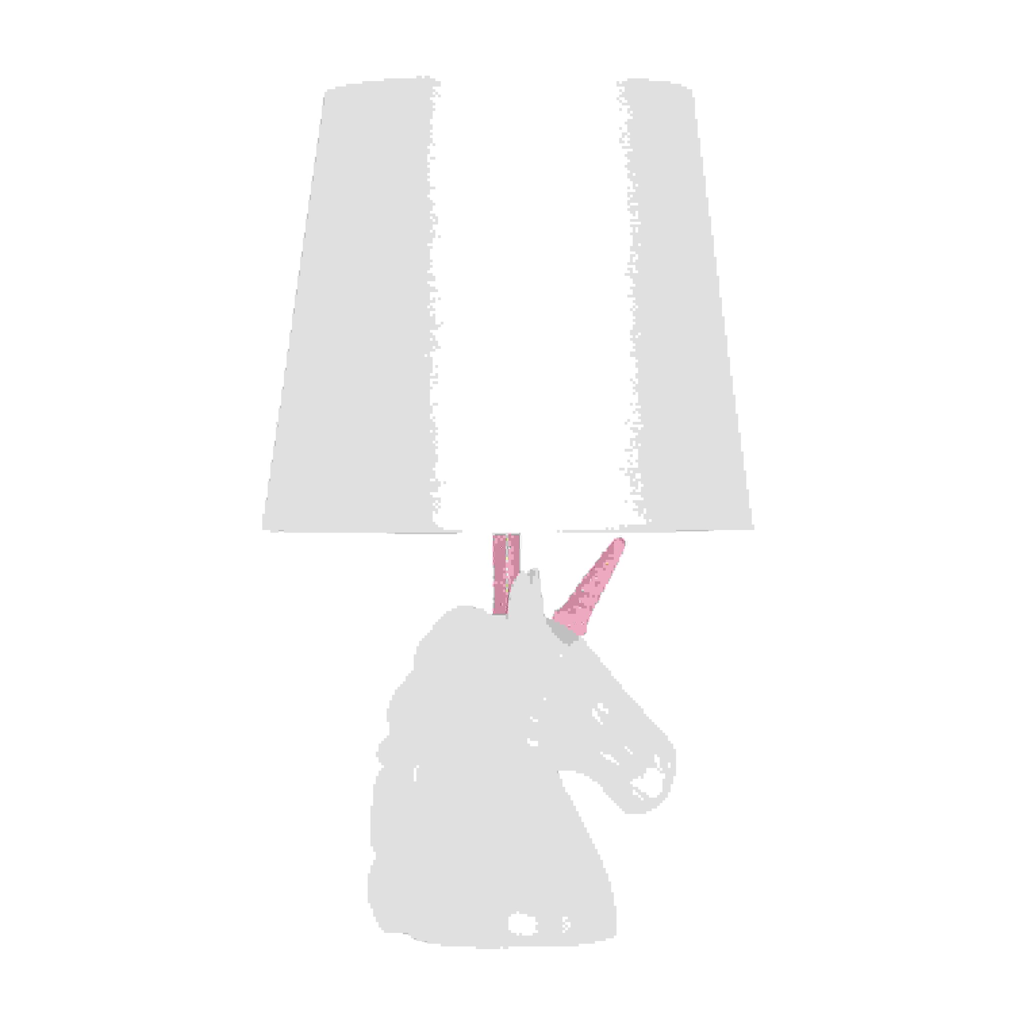 Simple Designs Sparkling Pink and White Unicorn Table Lamp