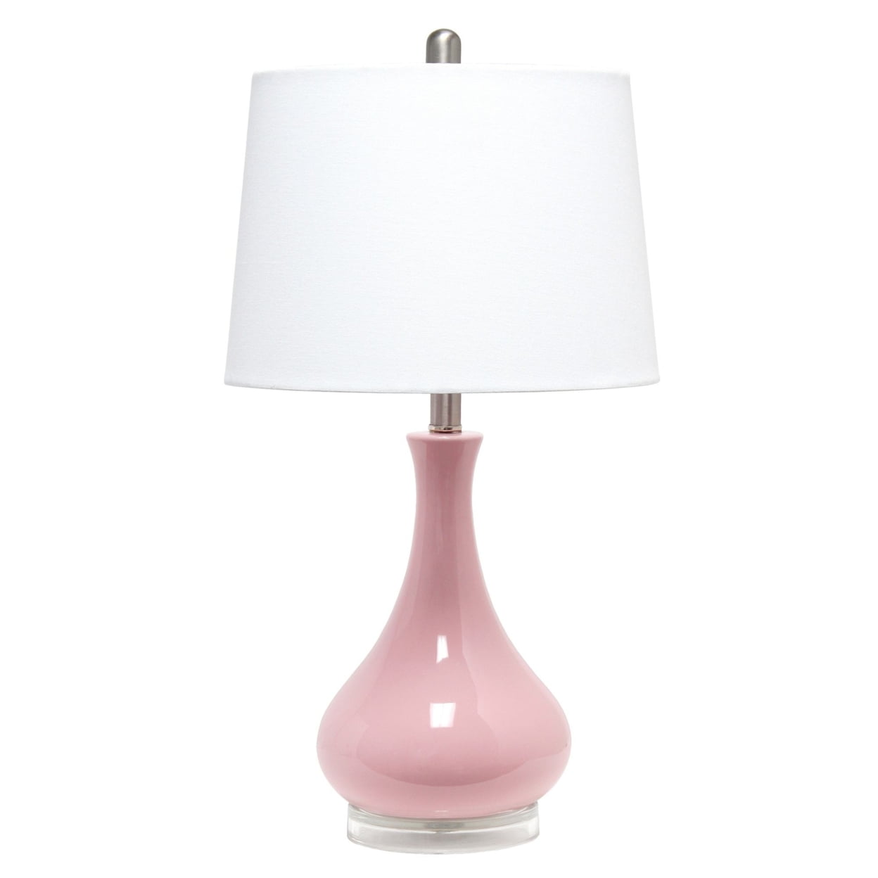 Lalia Home Droplet Table Lamp with Fabric Shade, Rose Pink