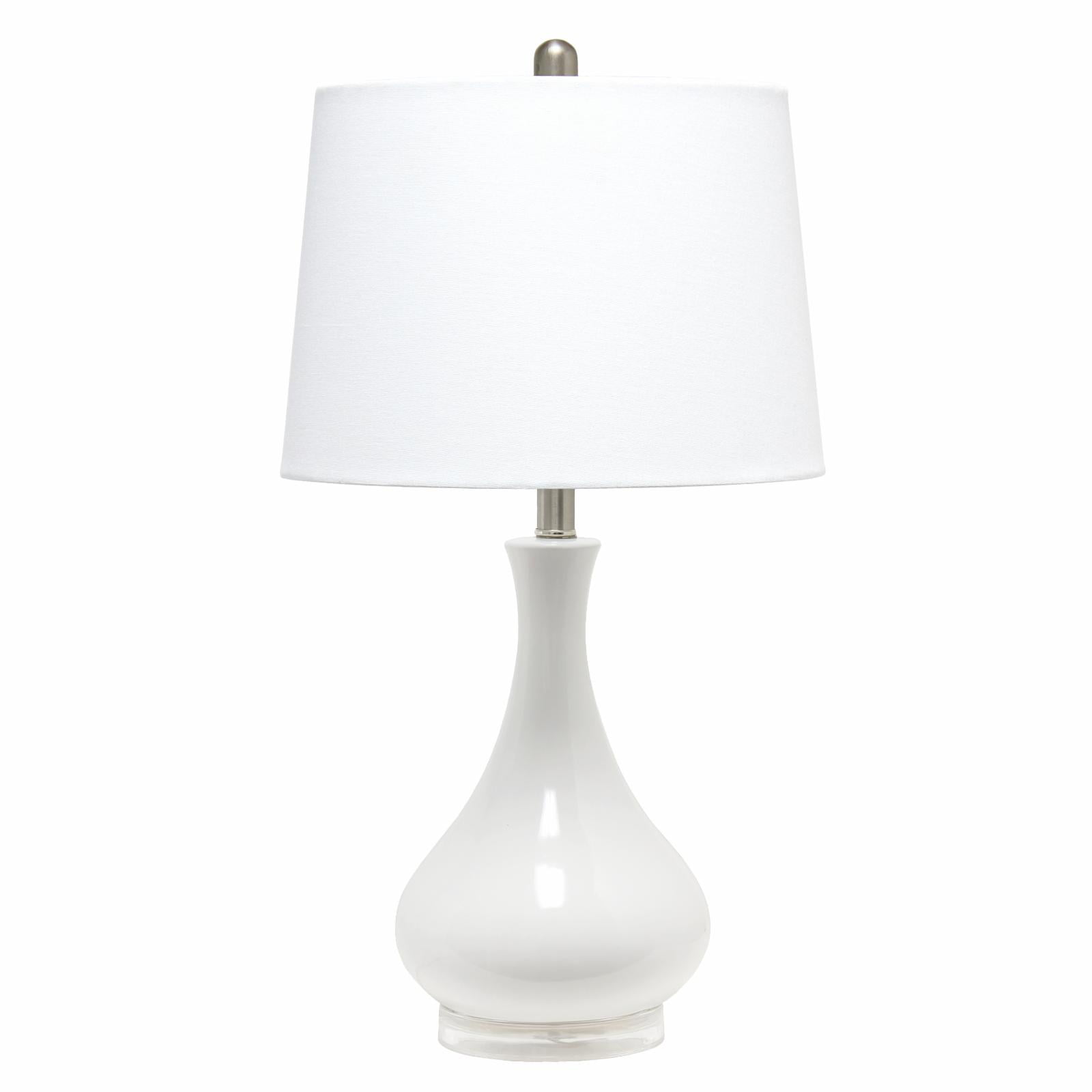 Lalia Home Droplet Table Lamp with Fabric Shade, White