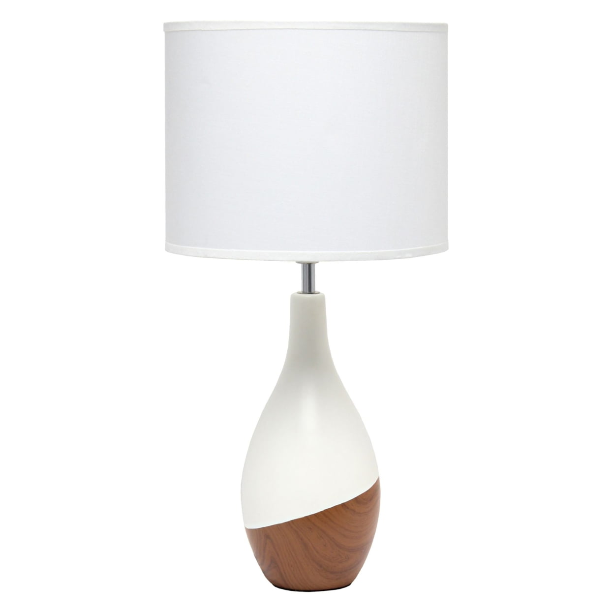 Simple Designs Strikers Basic Table Lamp, Dark Wood