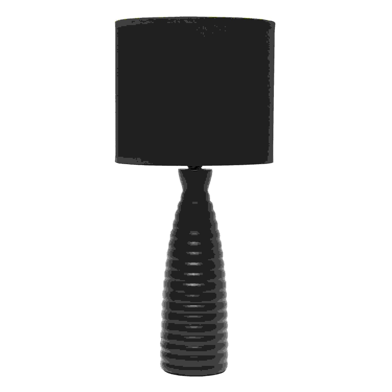 Simple Designs Alsace Bottle Table Lamp, Black