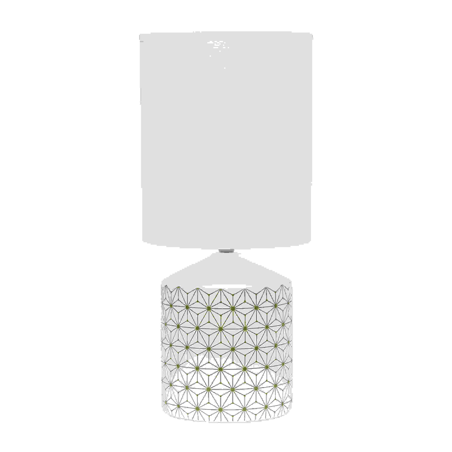 Simple Designs Fresh Prints Table Lamp, Gold Squares