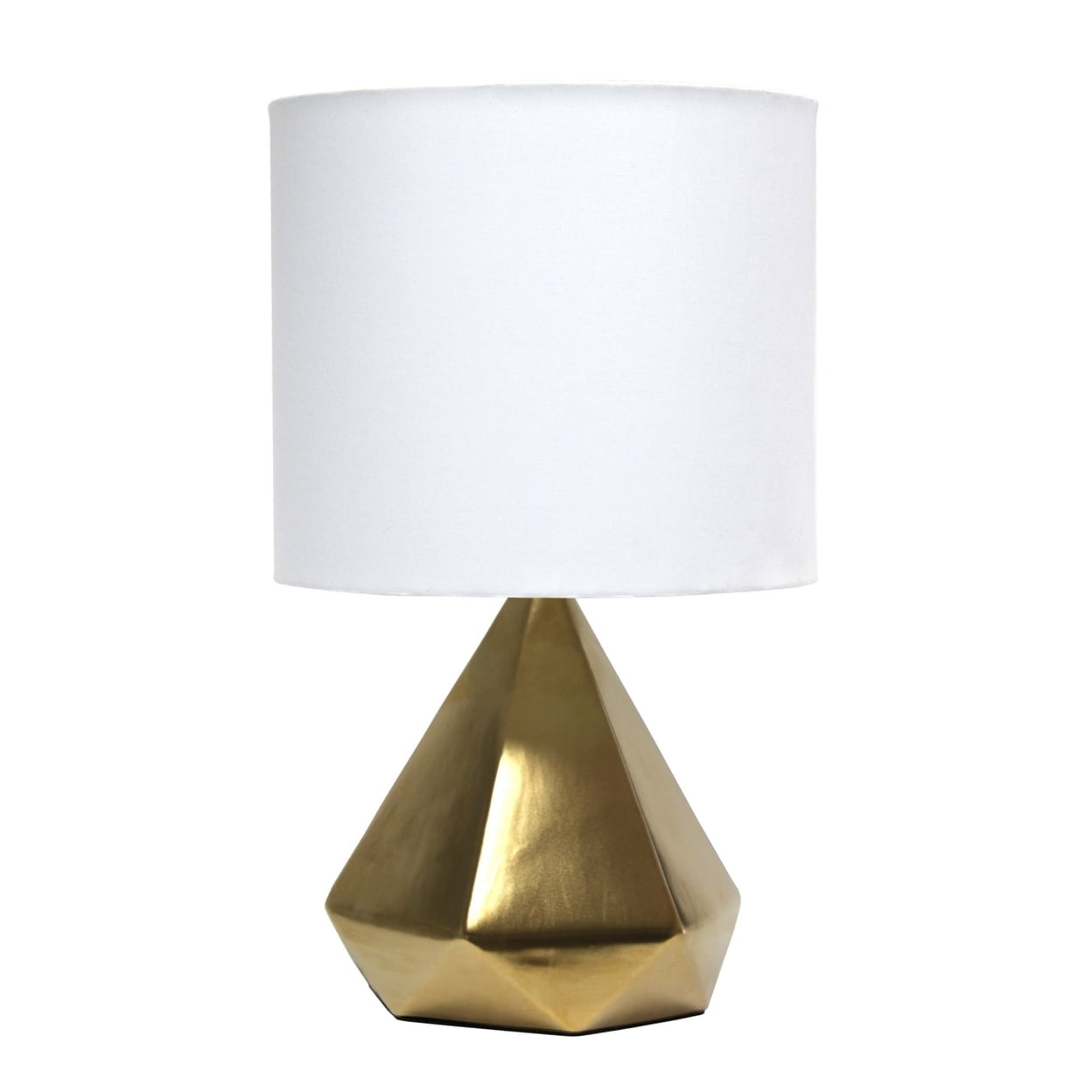 Simple Designs Solid Pyramid Table Lamp, Gold