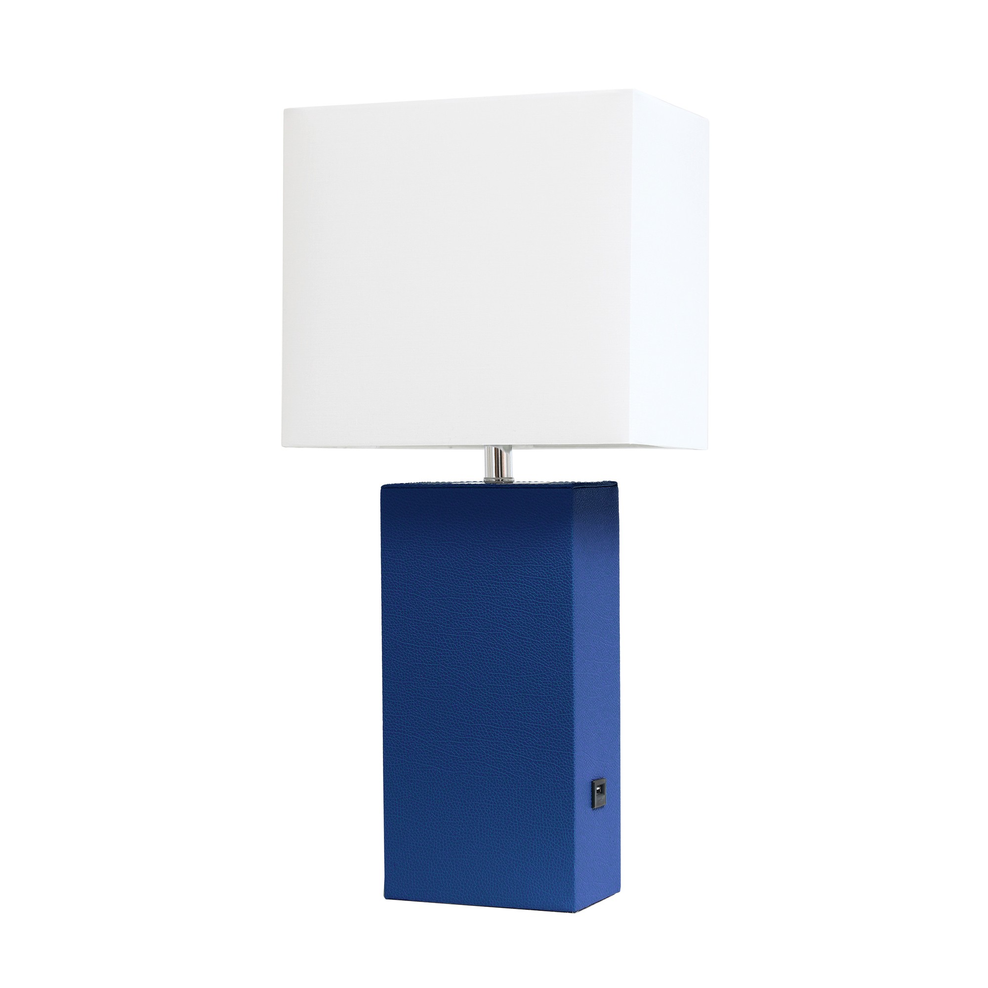 21in Table Lamp USB Charg Port White Shade Blue