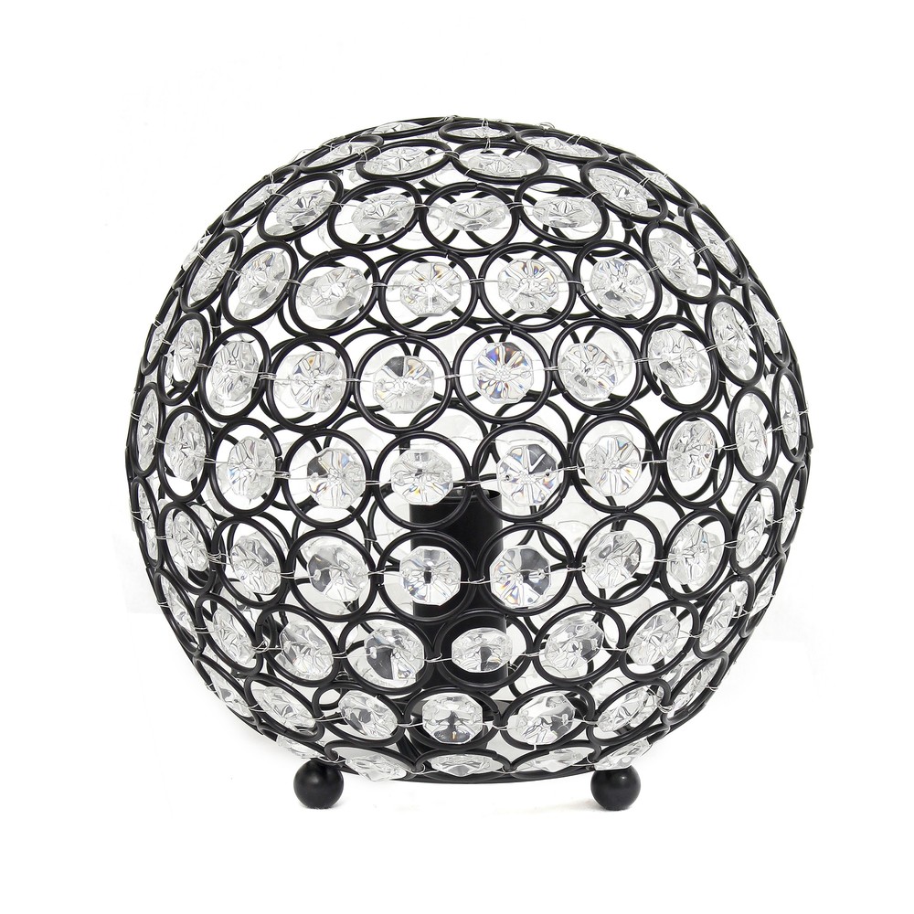 8in Metal Crystal Round Table Lamp Rst Bronze