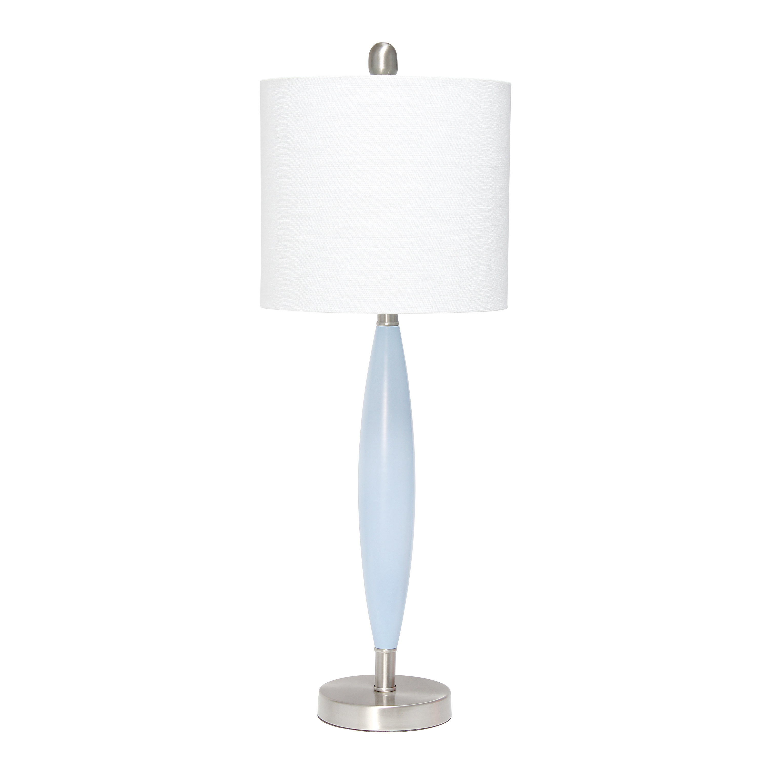 Lalia Home Stylus Table Lamp with White Fabric Shade, Blue