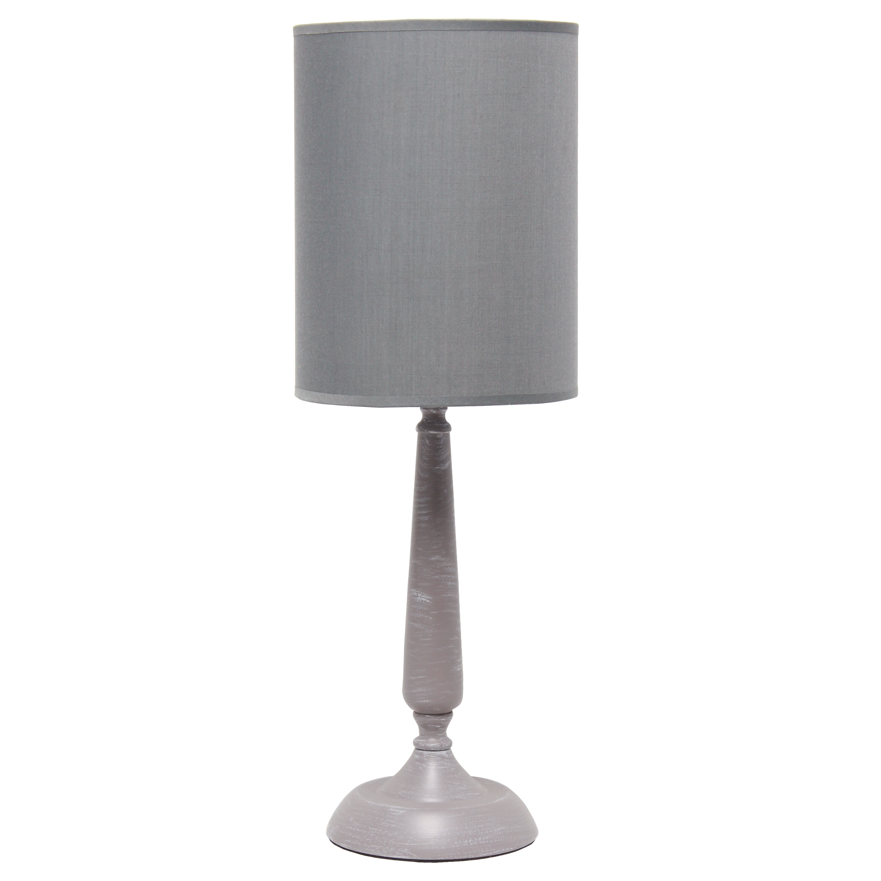 Simple Designs Traditional Candlestick Table Lamp, Gray Wash