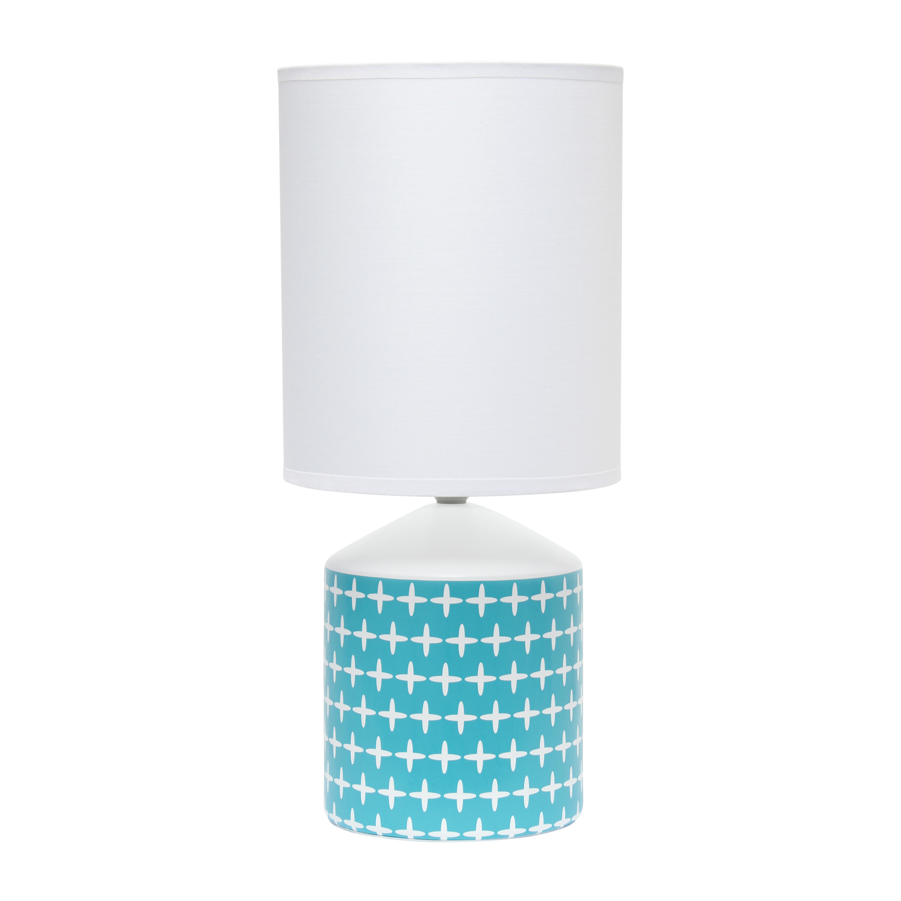 Simple Designs Fresh Prints Table Lamp, Blue Cross