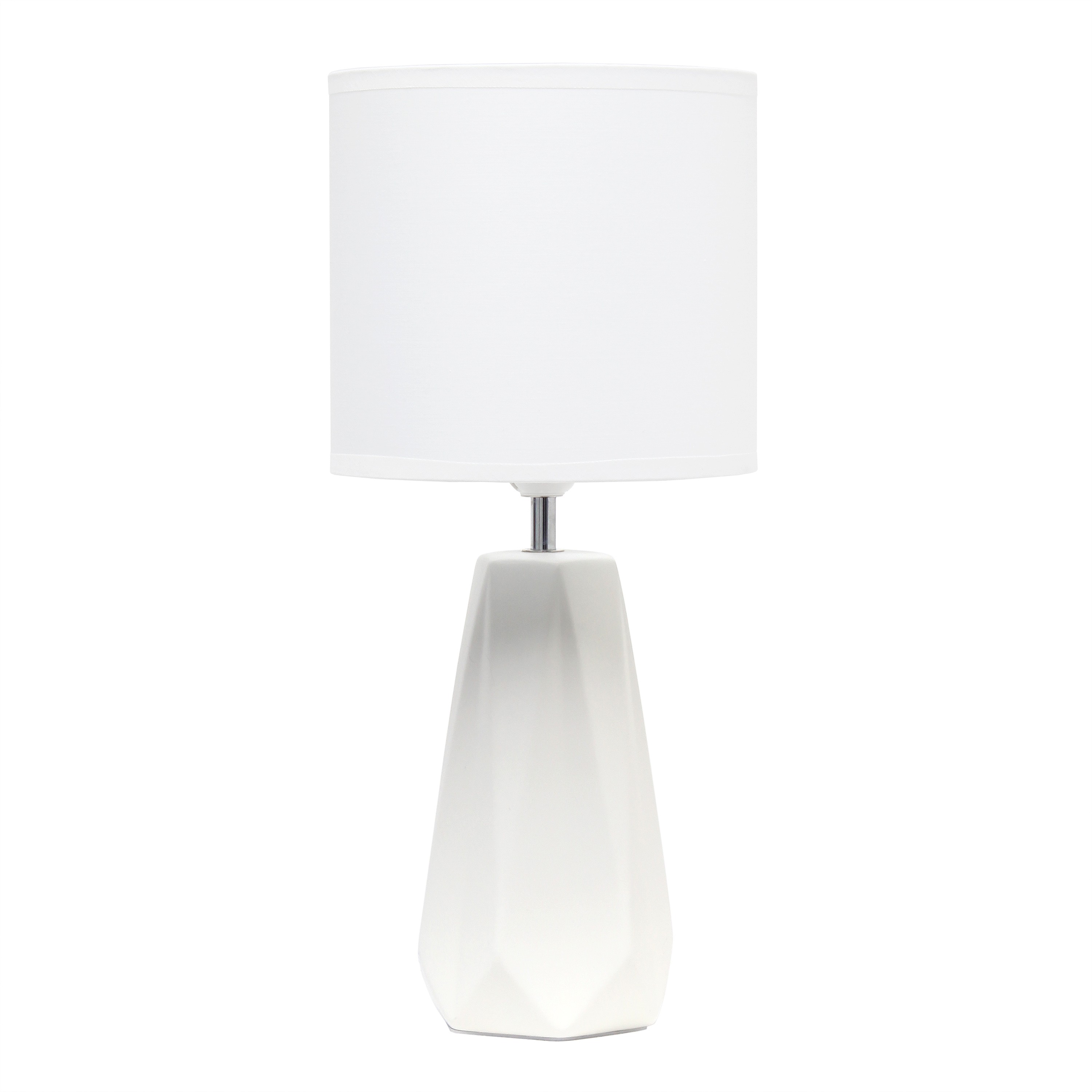 Simple Designs Ceramic Prism Table Lamp, Off White