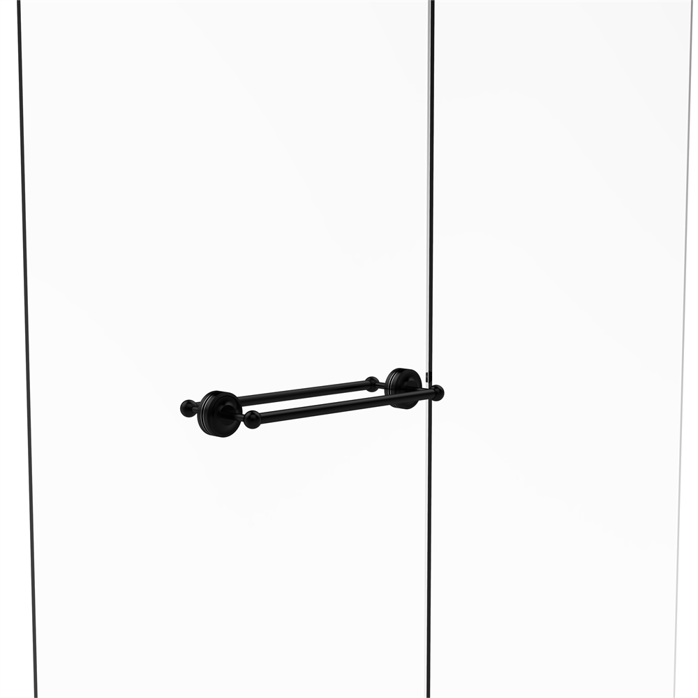 PR-41-BB-18-BKM Prestige Regal Collection 18 Inch Back to Back Shower Door Towel Bar, Matte Black