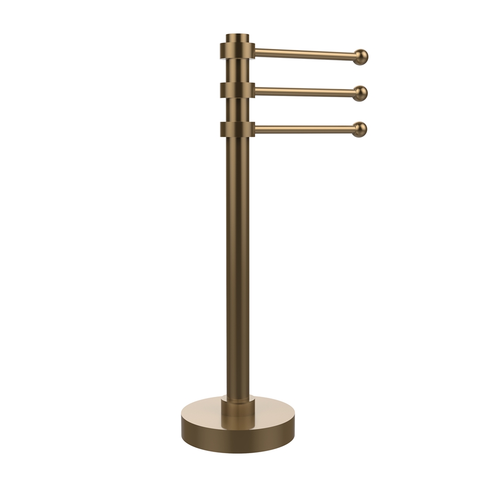 973-BBR Vanity Top 3 Swing Arm Guest Towel Holder, Brushed Bronze