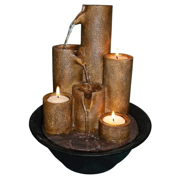 Tabletop Fountain with Three Candles