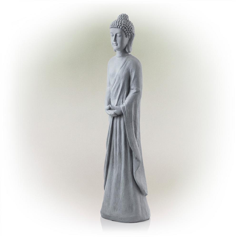 Cement Gray Standing Buddha Statue