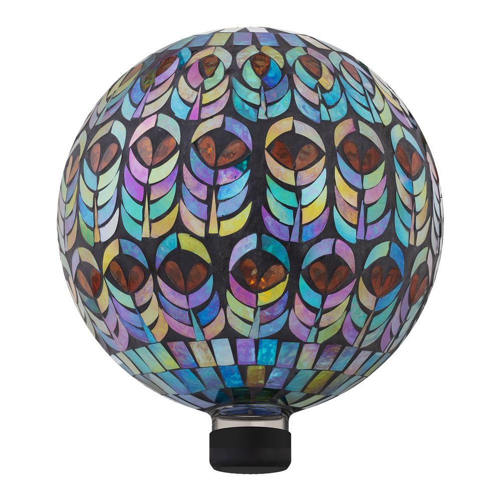 Peacock Feather Mosaic Gazing Globe