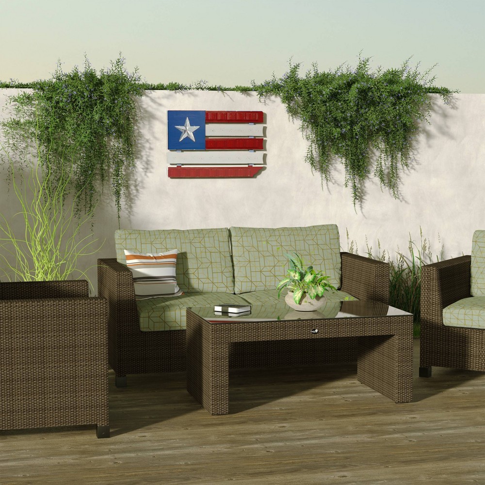 Wood and Metal Flag Wall DTcor