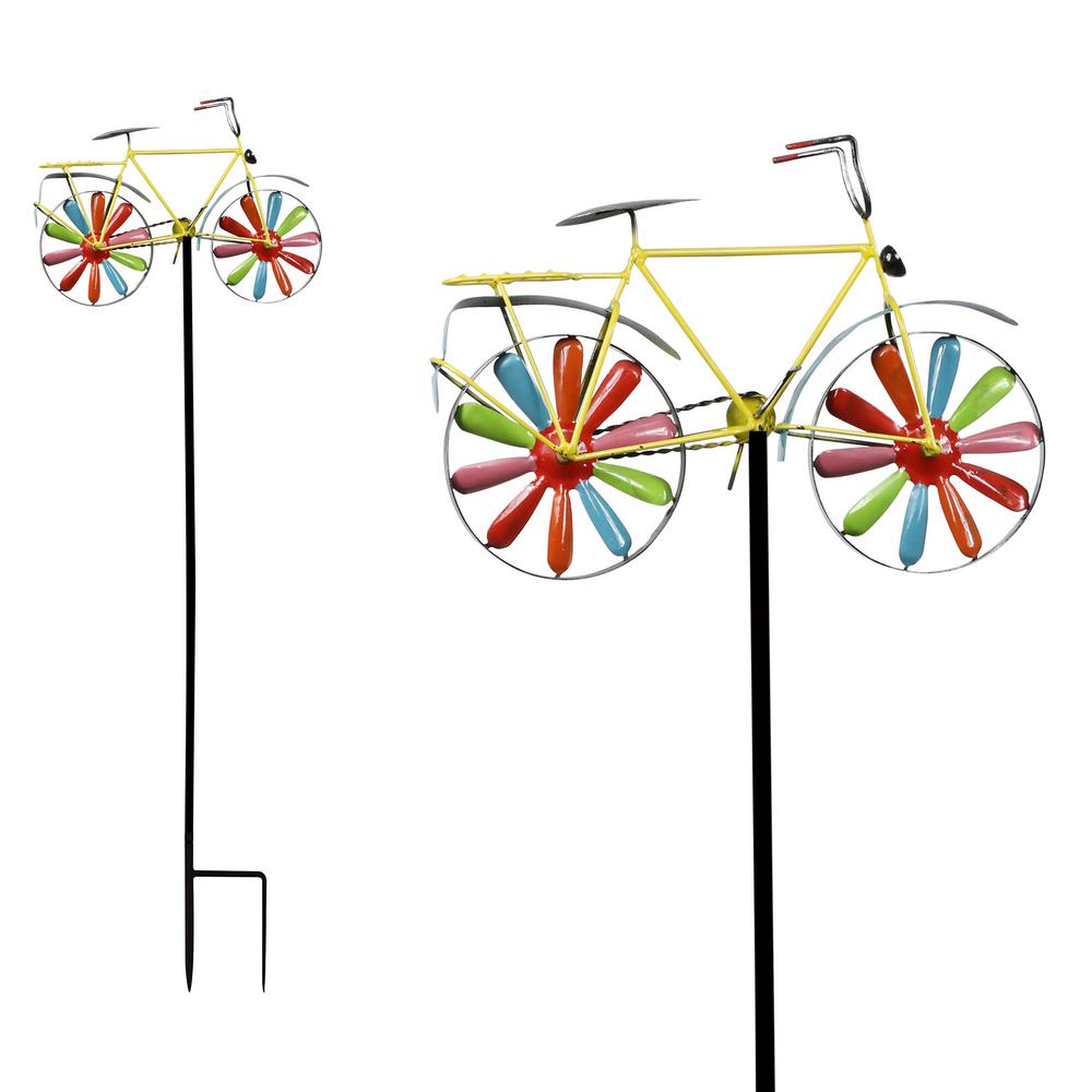 Colorful Bicycle Windmill Garden Stake