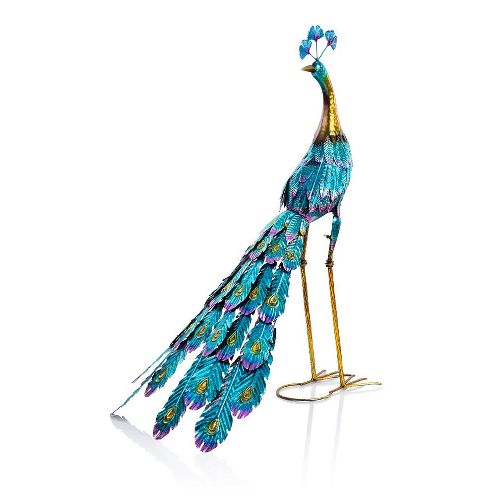 Graceful Metal Peacock Garden Decor