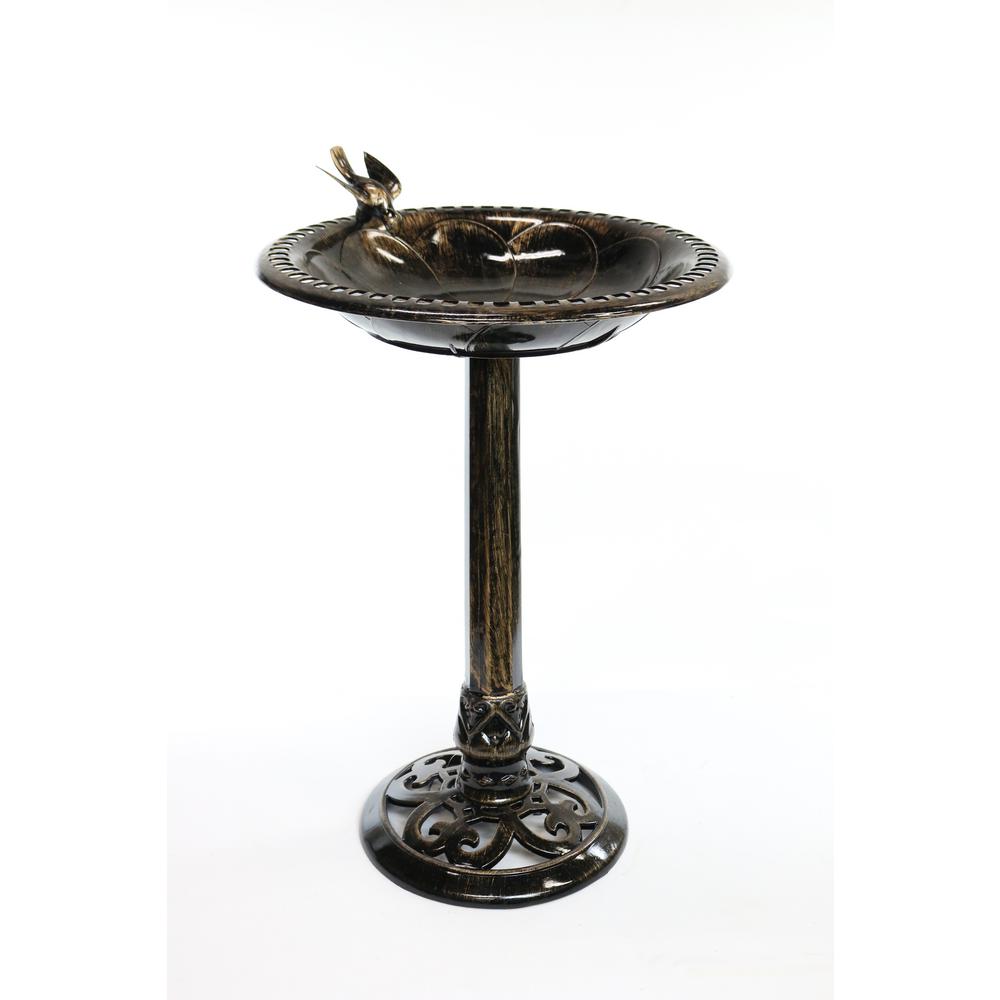 Birdbath Bronze with Bird Decoration