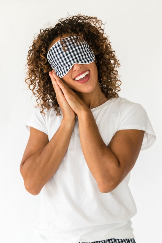 Zen Eye-Mask - One Size Navy Gingham