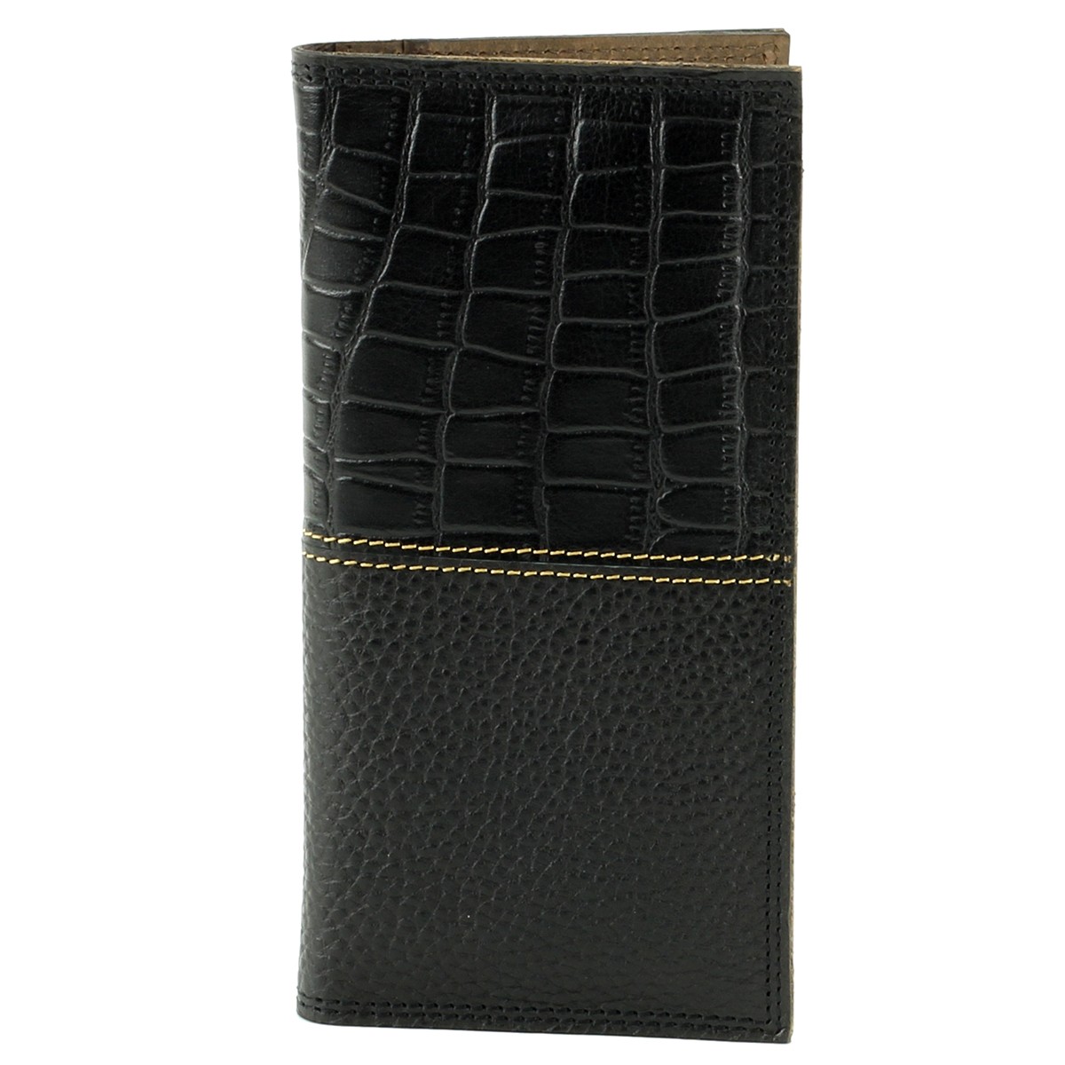 Tall Rodeo Wallet Croc Print Black