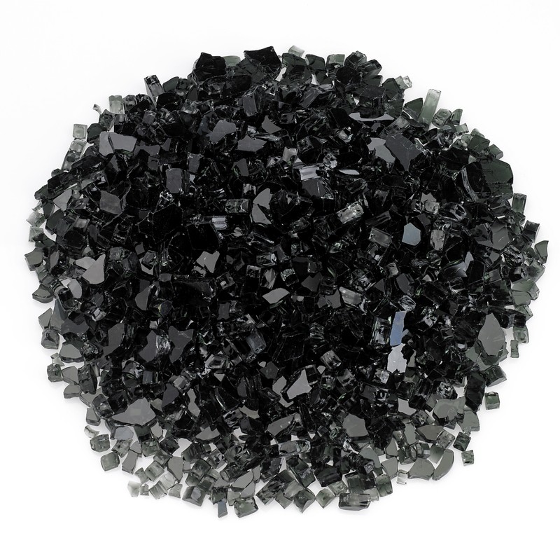 1/4 inch black fire glass, 10lb jar