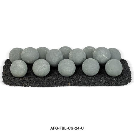 24" x 8" Cape Gray Uniform Set, 14-4" Lite Stone Balls with 10lbs Small Lava Rock