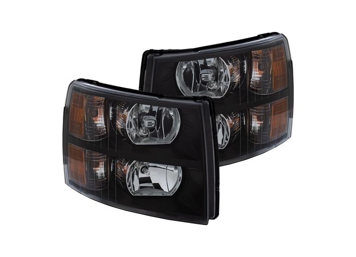 07-13 SILVERADO CRYSTAL HEADLIGHTS BLACK