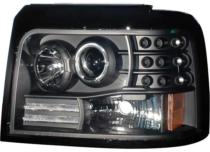 92-96 F150/F250/BRONCO PROJECTOR HALO BLACK W/SIDE MARKER W/PARKING LIGH DRIVE/PASS