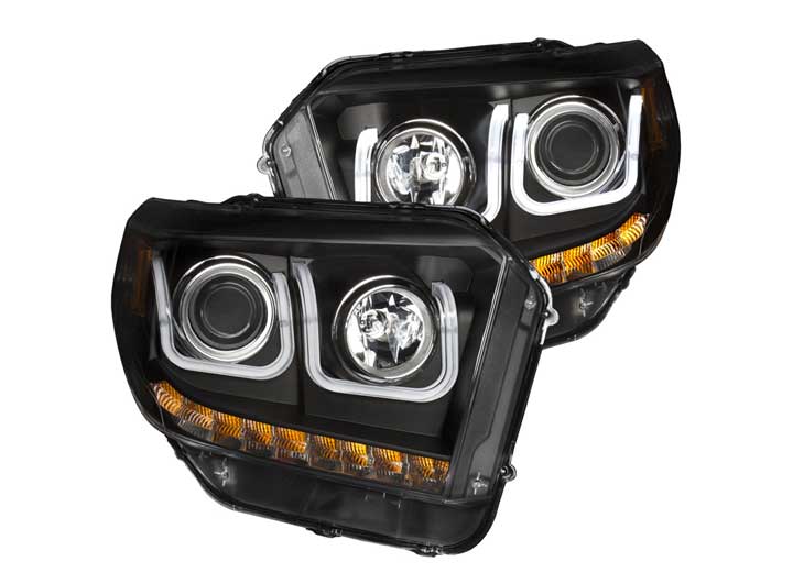 14-15 TUNDRA PROJECTOR HEADLIGHTS W/U-BAR BLACK CLEAR DRIVER/PASSENGER