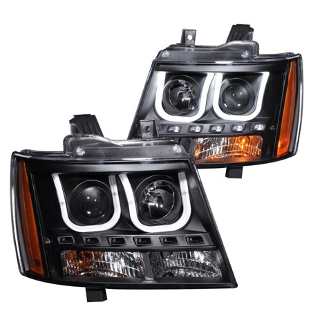 07-13 AVALANCHE/07-14 SUBURBAN/TAHOE PROJECTOR W/U-BAR BLACK CLEAR HEADLIGHTS DRIVE/PASS