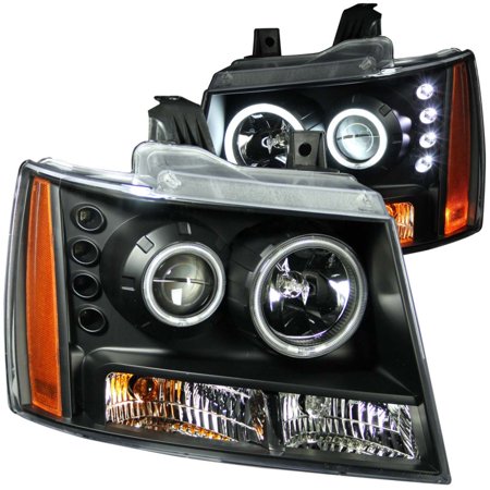 07-13 AVALANCHE/07-14 SUBURBAN/TAHOE PROJECTOR BLACK CLEAR AMBER(CCFL)HEADLIGHTS DRIV/PASS