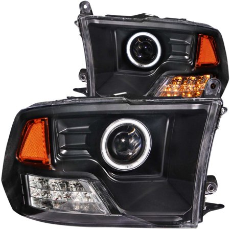 09-16 RAM 1500/10-16 2500/3500 PROJECTOR HALO BLACK CLEAR AMBER(CCFL)HEADLIGHTS DRIVE/PASS