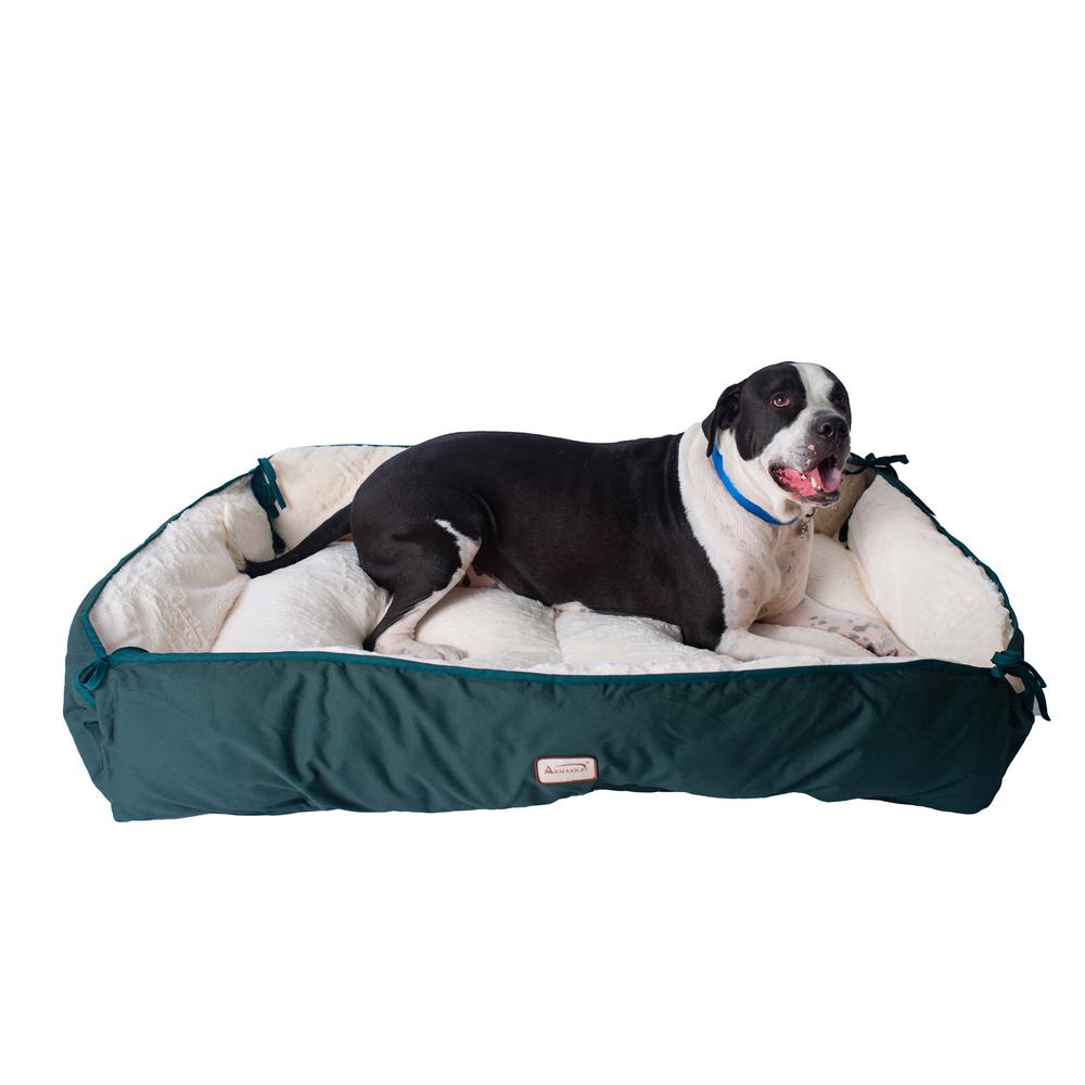 Armarkat Model D04HML/MB-L Large Laurel Green & Ivory Pet Bed and Mat