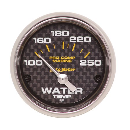 GAUGE WATER TEMP 2 1/16IN 100250DEGREEF ELECTRIC MARINE CARBON FIBER