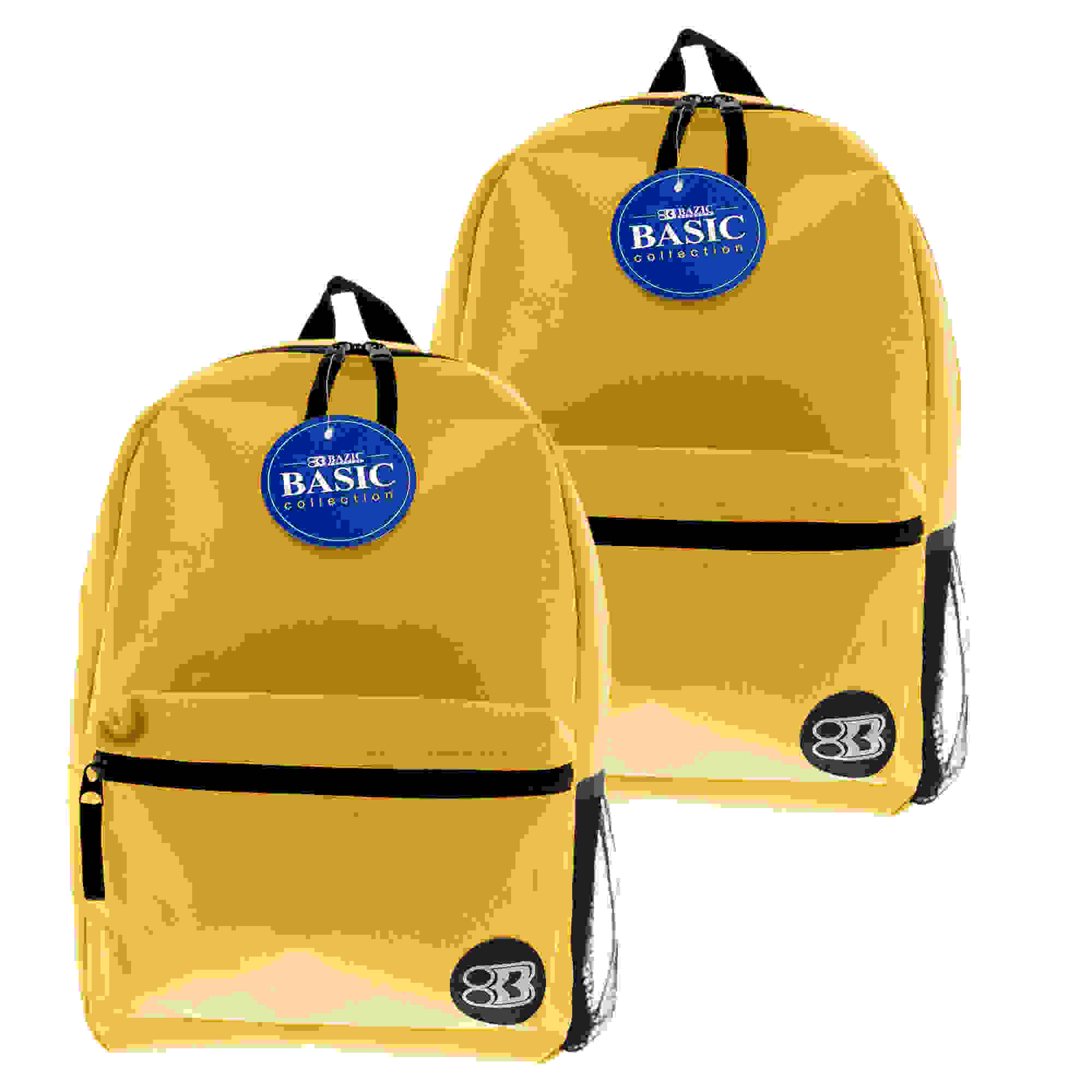 16" Basic Backpack, Mustard, Pack of 2
