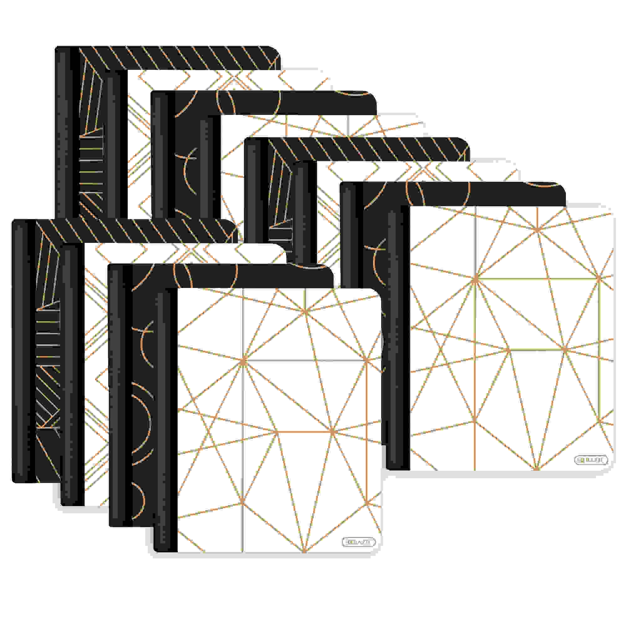 Geometric Composition Book, Assorted Covers, 80 Sheets/160 Pages, Pack of 12