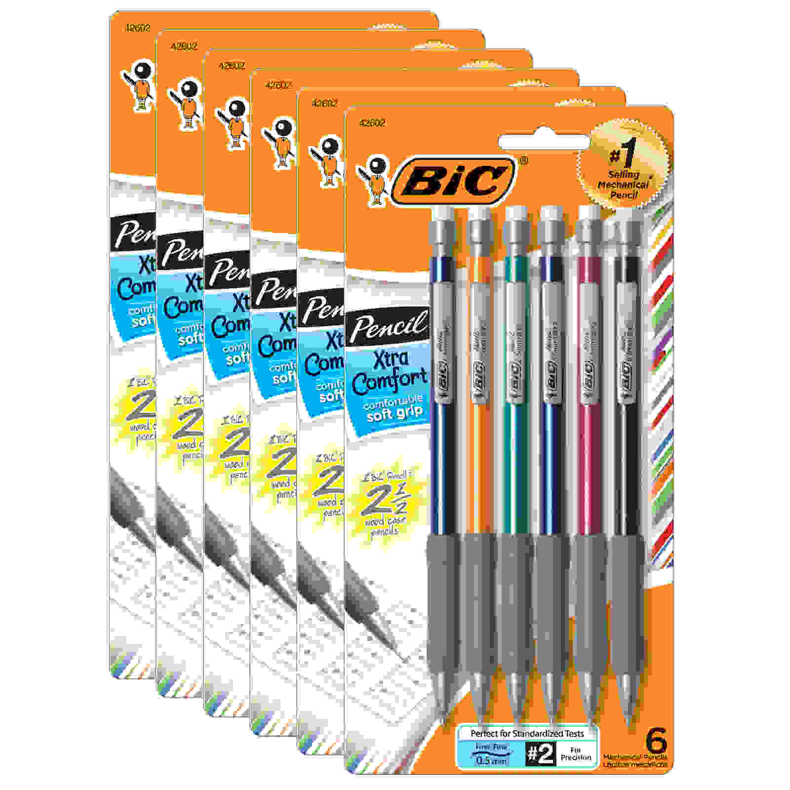 Xtra-Comfort Mechanical Pencil, 0.5mm Fine Point, 6 Per Pack, 6 Packs
