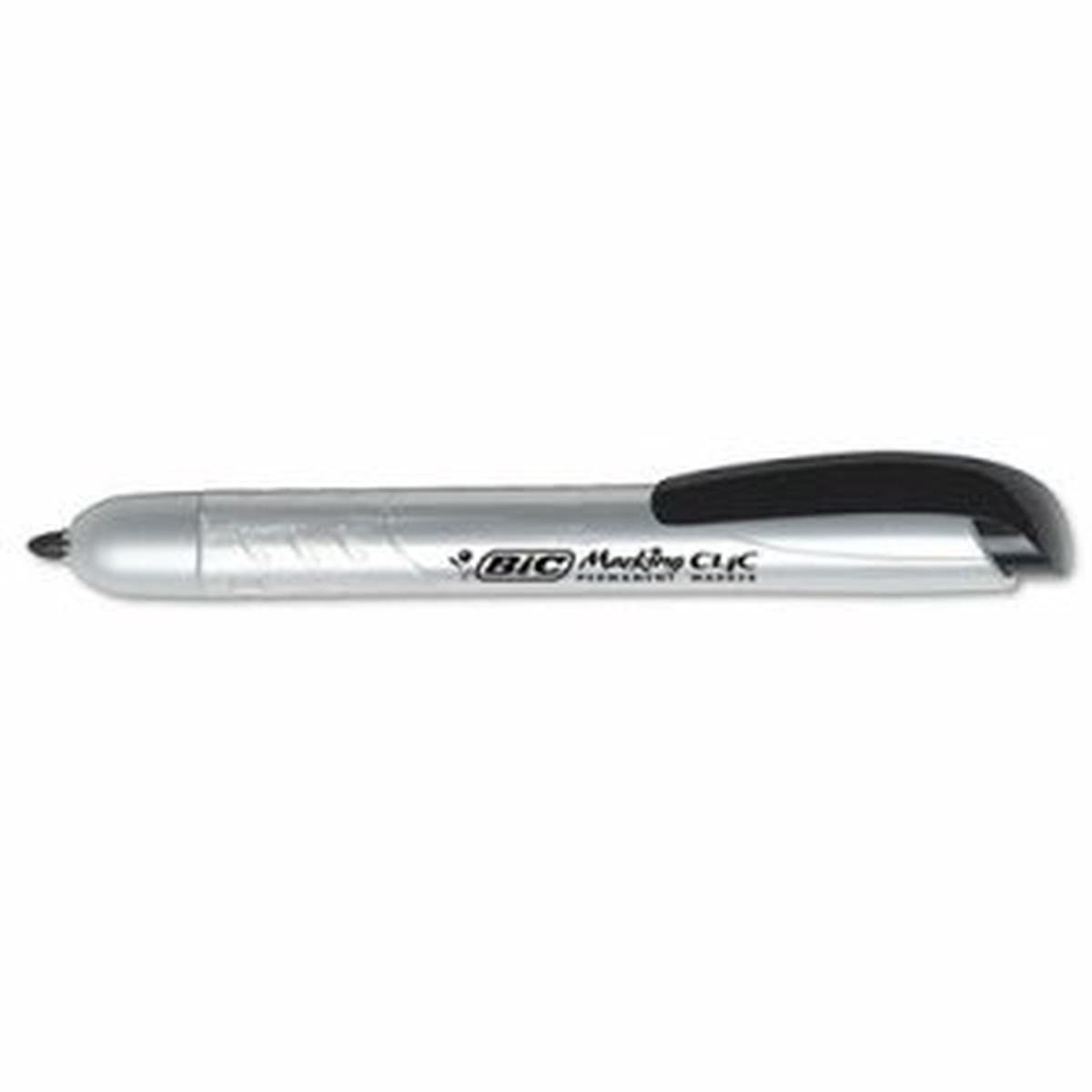 BIC Mark-it Retractable Permanent Markers - Fine Marker Point - Retractable - Black - 1 Dozen