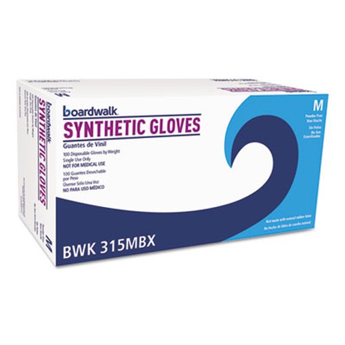 Powder-Free Synthetic Vinyl Gloves, Medium, Cream, 4 mil, 1000/Case