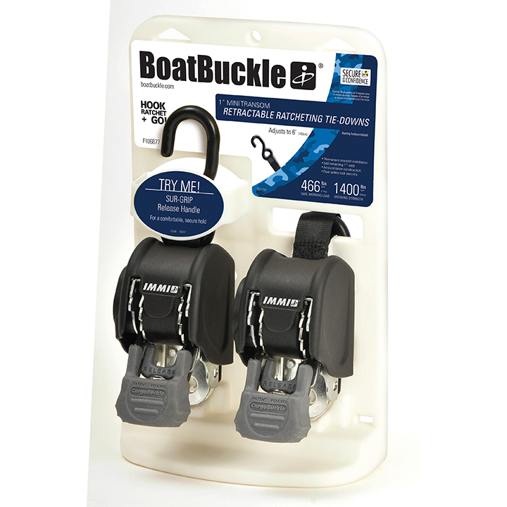 BoatBuckle Mini Retractable Transom Tie-Downs (Pair)