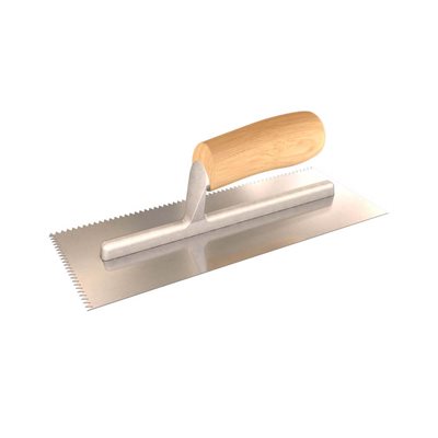 Notched Trowel - 1/2" V - Wood Handle