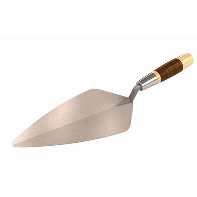 Narrow London Pro Stainless Steel Brick Trowel - 13" With Leather Handle