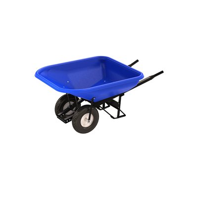 Poly Tray Barrow - 10 Cu Ft Tray - Double Knobby Tire Steel Handle