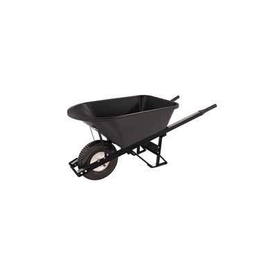 Poly Tray Barrow - 5 3/4 Cu Ft - Single Knobby Tire Steel Handle