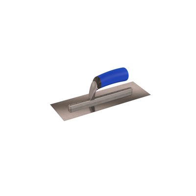 SQUARE END FINISHING TROWEL - 12" x 4" - LONG SHANK WITH COMFORT GRIP HANDLE