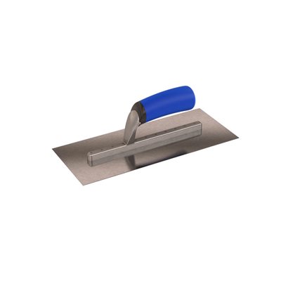 SQUARE END FINISHING TROWEL - 12" x 5" - LONG SHANK WITH COMFORT GRIP HANDLE